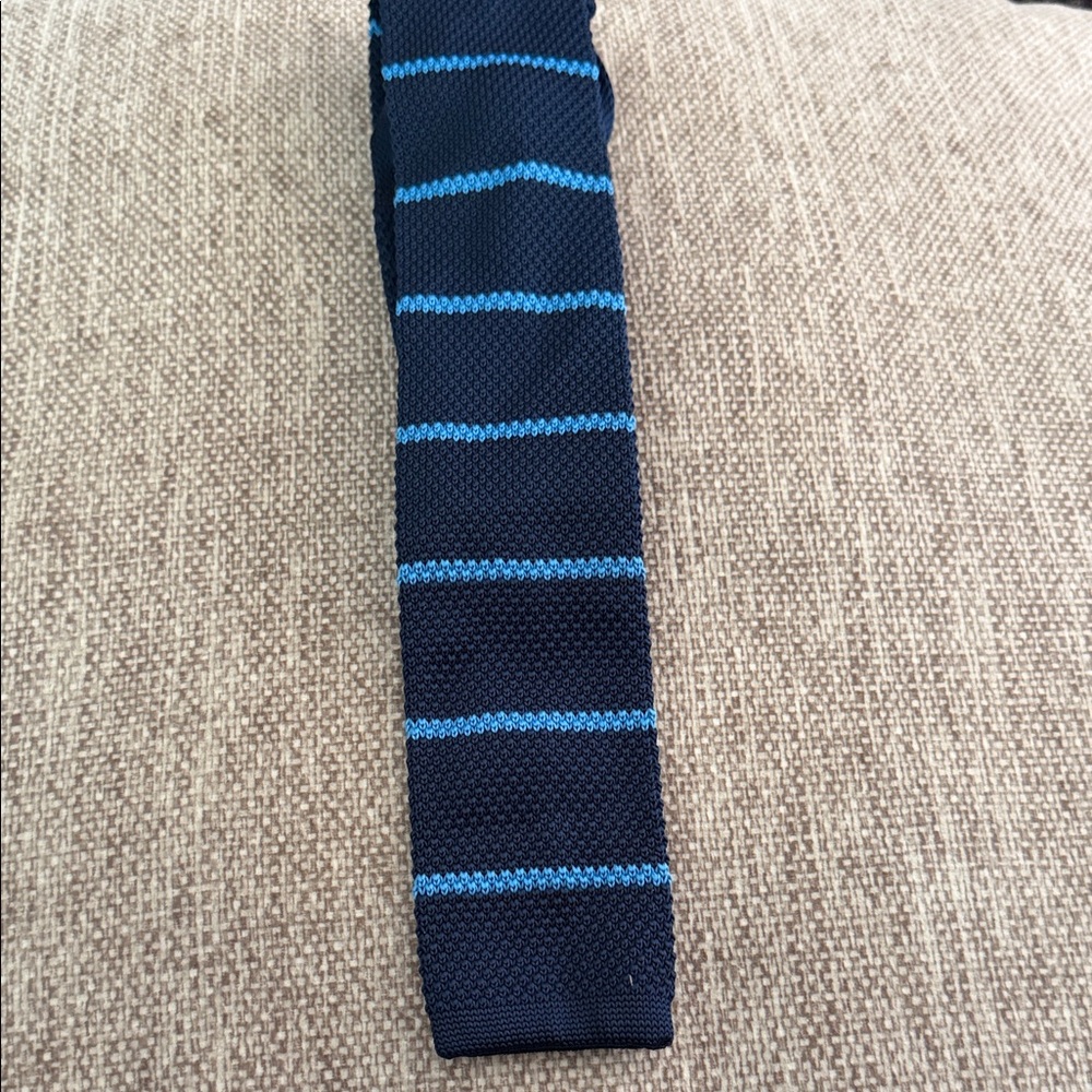 Burins Bilas Navy and Light Blue Striped Men's Necktie
